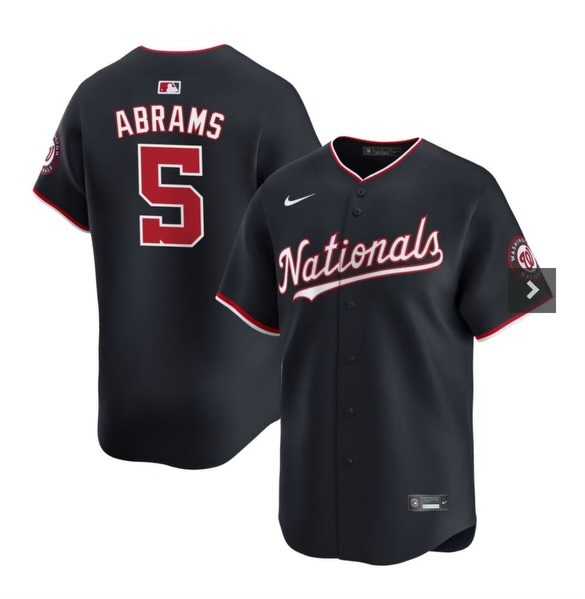 Men%27s Washington Nationals #5 CJ Abrams Navy 2024 Alternate Limited Stitched Baseball Jersey Dzhi->arizona diamondbacks->MLB Jersey